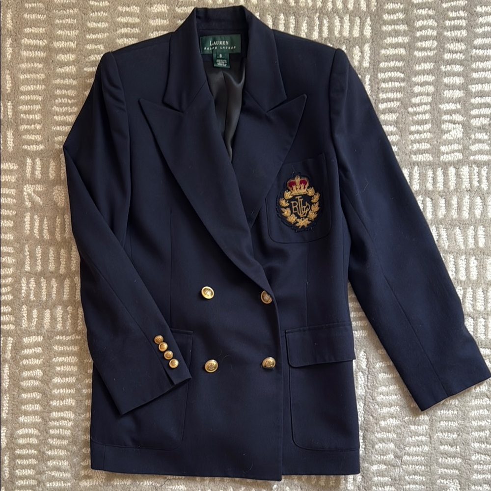 Vintage Lauren Ralph Lauren Double-Breasted Blazer with Gold Buttons